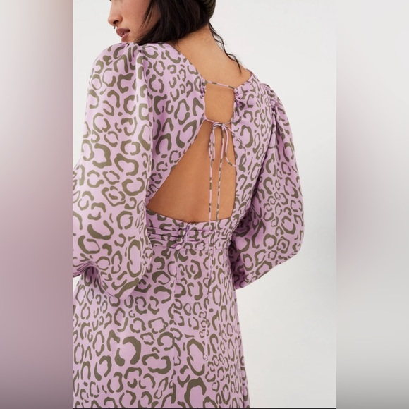 For Love & Lemons Dresses. June long sleeve Mini Dress Purple and Olive  Size xs - Picture 3 of 11